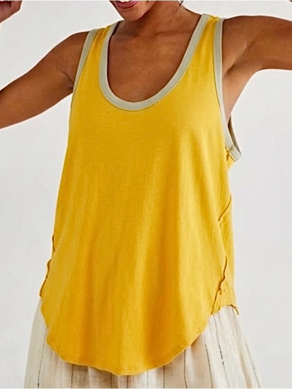 EXC • Free People We The Free Reggi Tank in Yellow Combo •